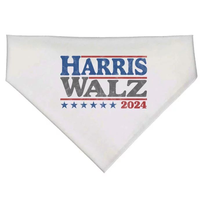 Harris Waltz Kamala Harris Tim Waltz 2024 Vintage Election USA-Made Doggie Bandana