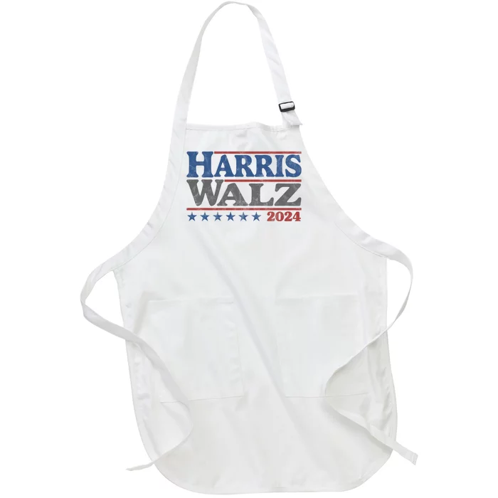 Harris Waltz Kamala Harris Tim Waltz 2024 Vintage Election Full-Length Apron With Pocket