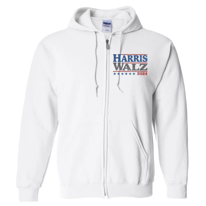 Harris Waltz Kamala Harris Tim Waltz 2024 Vintage Election Full Zip Hoodie