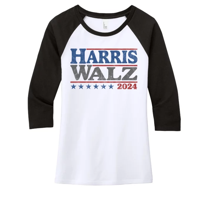 Harris Waltz Kamala Harris Tim Waltz 2024 Vintage Election Women's Tri-Blend 3/4-Sleeve Raglan Shirt