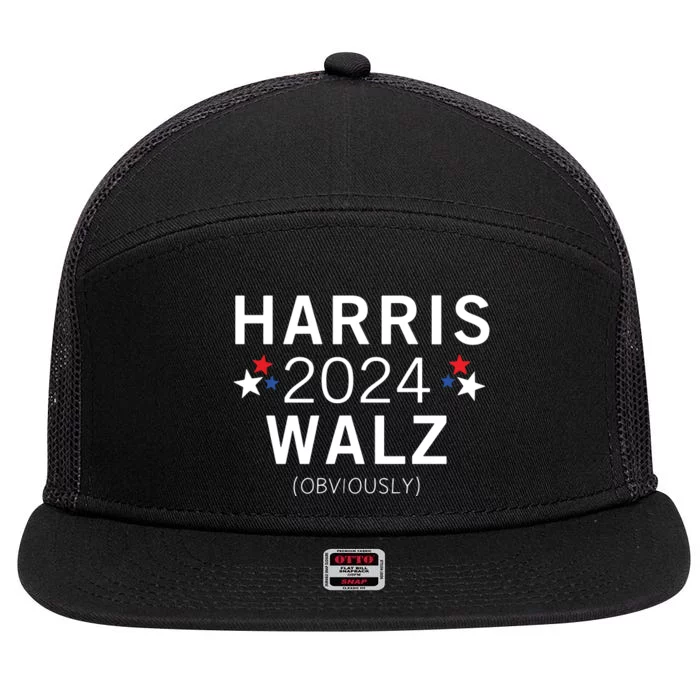 Harris Walz Kamala Democrat Voting Presidential Election 7 Panel Mesh Trucker Snapback Hat