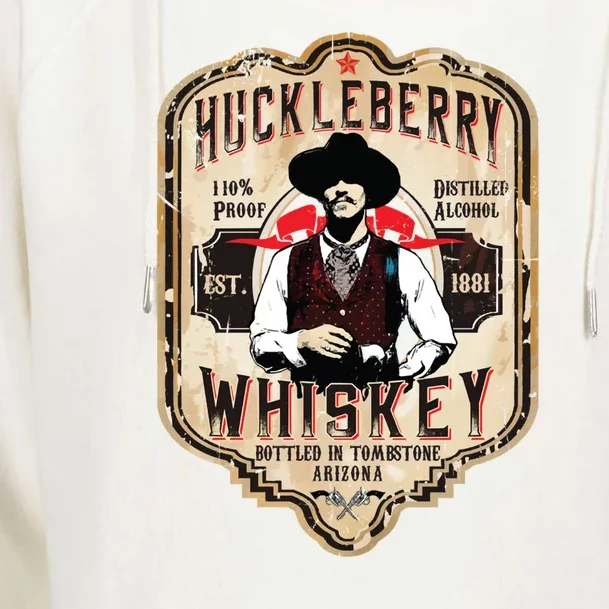 Huckleberry Whiskey Label Womens Funnel Neck Pullover Hood