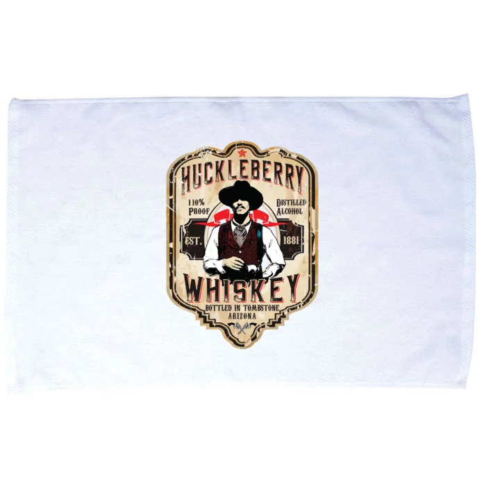 Huckleberry Whiskey Label Microfiber Hand Towel