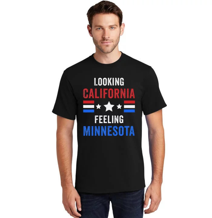 Harris Walz Looking California Feeling Minnesota Tall T-Shirt