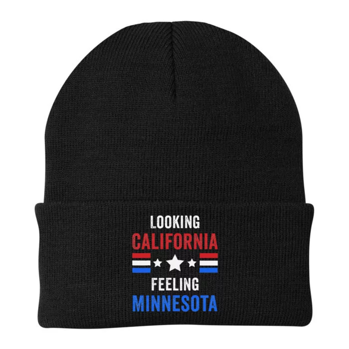 Harris Walz Looking California Feeling Minnesota Knit Cap Winter Beanie