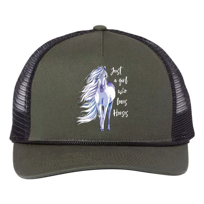 Horse Who Loves Horseback Riding Equestrian Farm Retro Rope Trucker Hat Cap