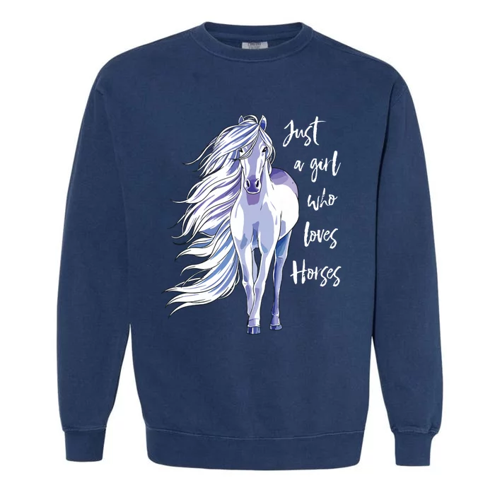 Horse Who Loves Horseback Riding Equestrian Farm Garment-Dyed Sweatshirt