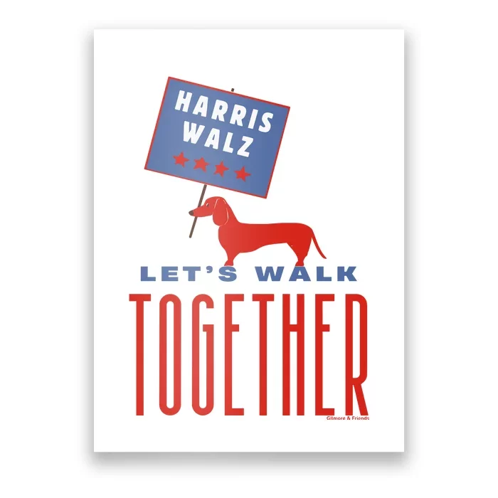 Harris Walz LetS Walk Together Poster