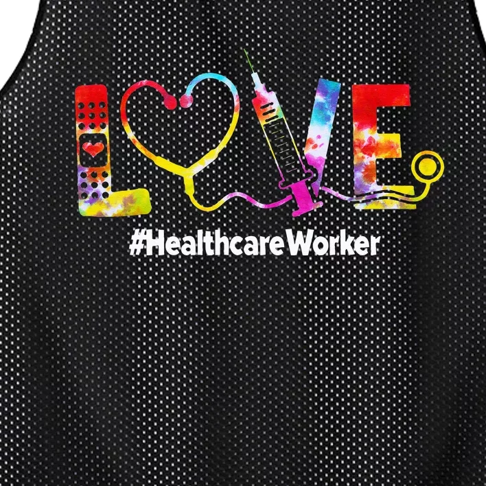 Healthcare Worker Love Tie Dye Nursing Lover Mesh Reversible Basketball Jersey Tank