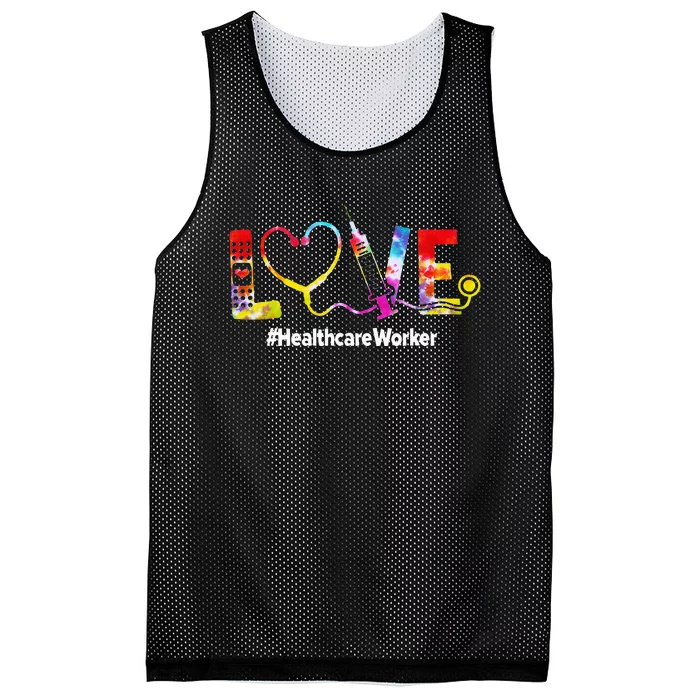 Healthcare Worker Love Tie Dye Nursing Lover Mesh Reversible Basketball Jersey Tank