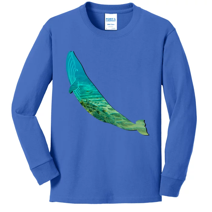 Humpback Whale Lovers Silhouette Earth Day And Ocean Week Gift Kids Long Sleeve Shirt