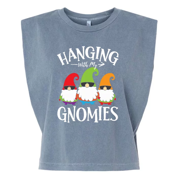 Hanging With My Gnomies Gnomes Christmas Squad Garment-Dyed Women's Muscle Tee