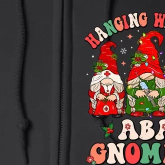 Hanging With My Aba Gnomies Cute Christmas Aba Therapy Full Zip Hoodie