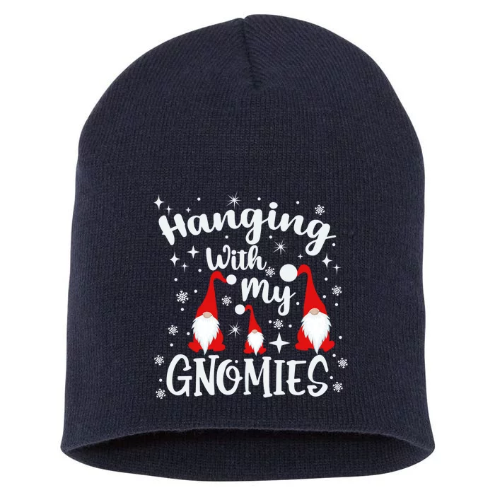 Hanging With My Gnomies Christmas Winter Short Acrylic Beanie