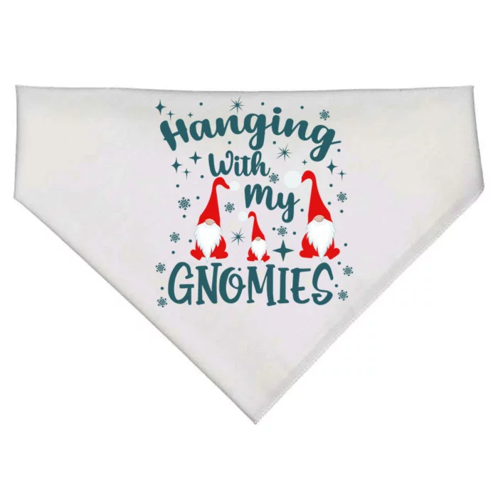 Hanging With My Gnomies Christmas Winter USA-Made Doggie Bandana