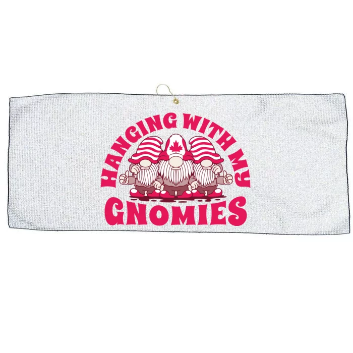 Hanging With My Gnomies Canada Large Microfiber Waffle Golf Towel