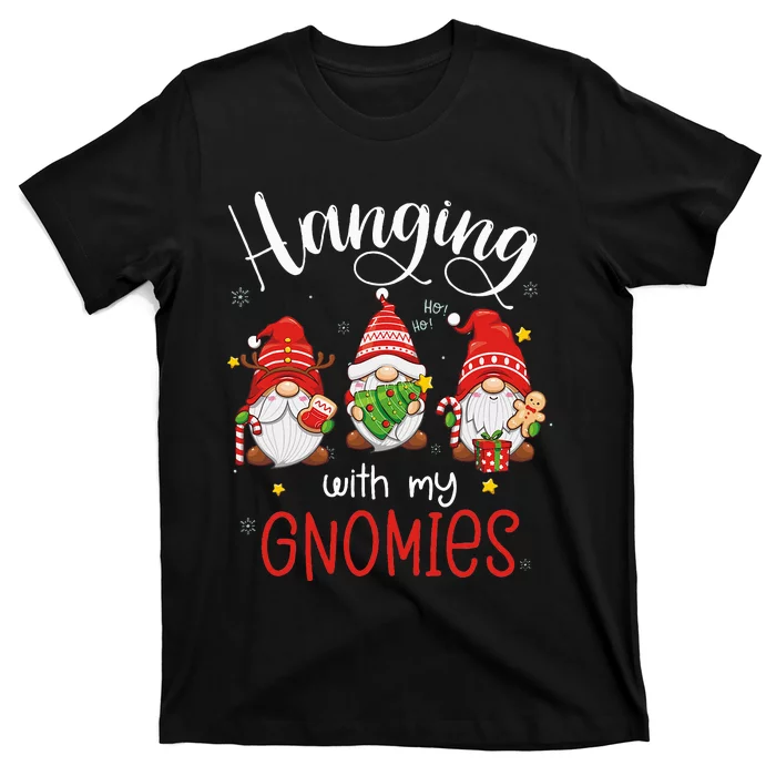 Hanging With My Gnomies Funny Christmas Gnome T-Shirt