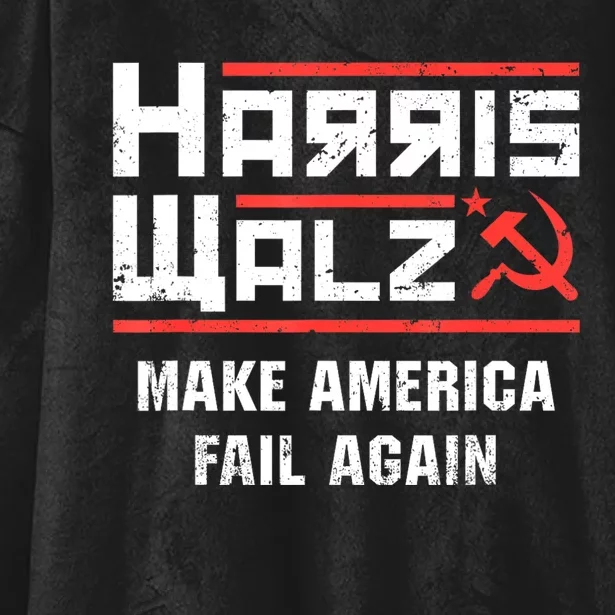 Harris Walz Make America Fail Again Anti Kamala Socialist Hooded Wearable Blanket