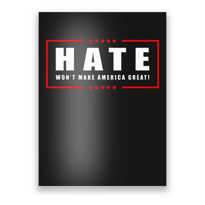 Hate WonT Make America Great Antiwar Antiracism Poster