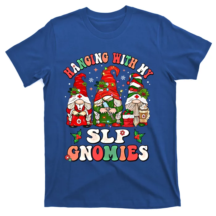 Hanging With My Slp Gnomies Cute Christmas Speech Therapist Gift T-Shirt