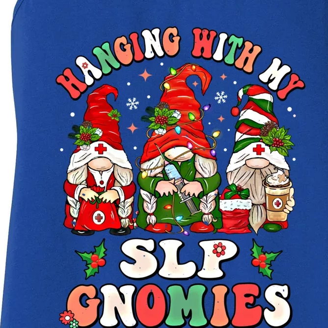 Hanging With My Slp Gnomies Cute Christmas Speech Therapist Gift Women's Racerback Tank