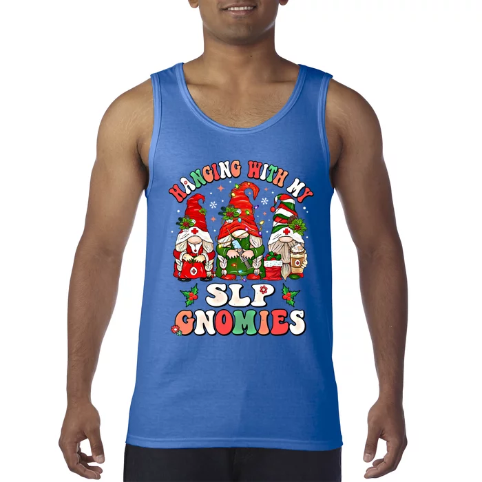 Hanging With My Slp Gnomies Cute Christmas Speech Therapist Gift Tank Top