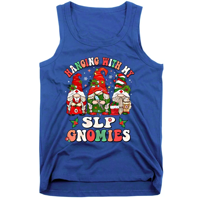 Hanging With My Slp Gnomies Cute Christmas Speech Therapist Gift Tank Top