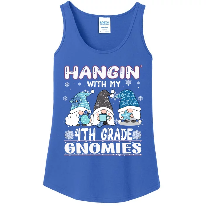 Hangin With My 4th Grade Gnomies Christmas Teacher Gnome Cool Gift Ladies Essential Tank