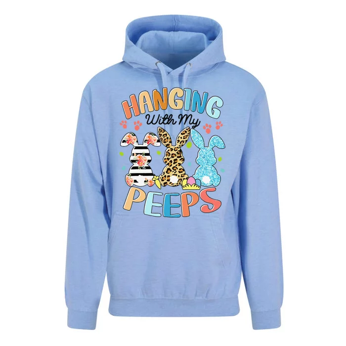 Hanging With My Peeps Rabbit Lover Easter Day Leopard Unisex Surf Hoodie