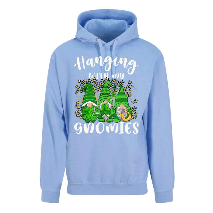 Hanging With My Gnomies Leopard Plaid Shamrock Patrick's Day Unisex Surf Hoodie