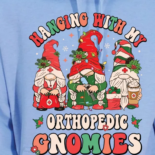 Hanging With My Orthopedic Gnomies Christmas Rn Ortho Nurse Unisex Surf Hoodie