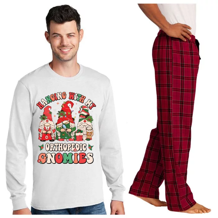 Hanging With My Orthopedic Gnomies Christmas Rn Ortho Nurse Long Sleeve Pajama Set