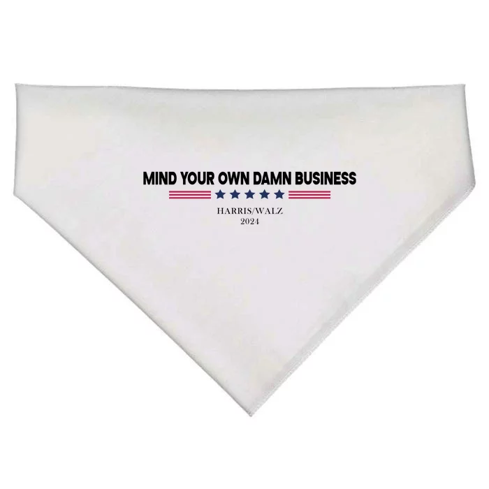 Harris Walz Mind Your Own Damn Business Election USA-Made Doggie Bandana