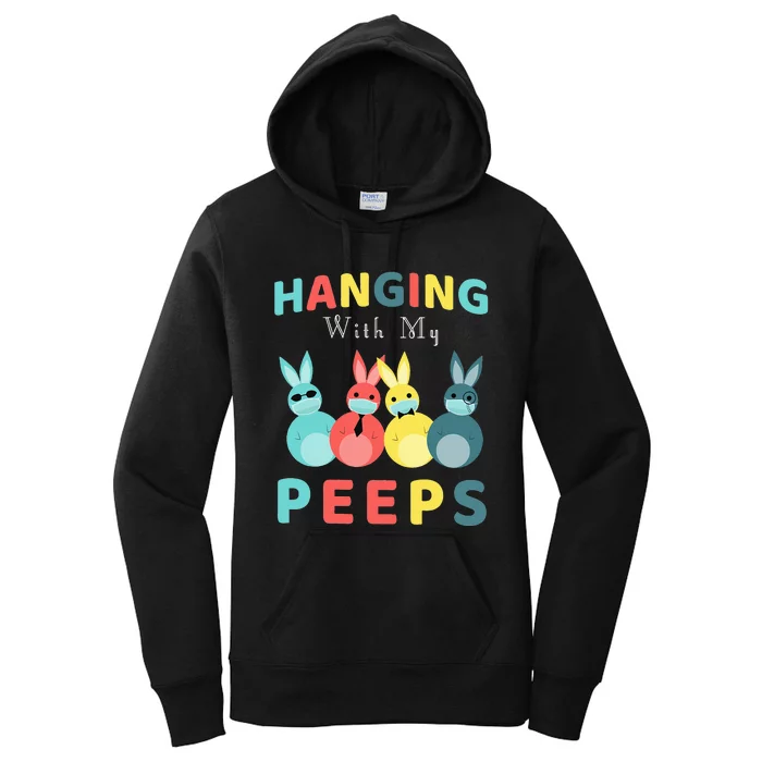 Hanging With My Peeps Colorful Bunny Easter day Gifts Women's Pullover Hoodie