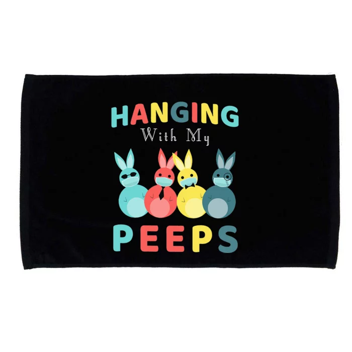 Hanging With My Peeps Colorful Bunny Easter day Gifts Microfiber Hand Towel