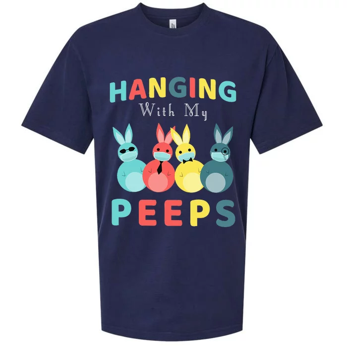 Hanging With My Peeps Colorful Bunny Easter day Gifts Sueded Cloud Jersey T-Shirt