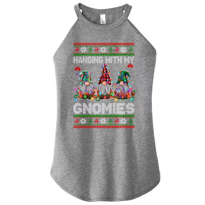 Hanging With My Gnomies Funny Christmas Women’s Perfect Tri Rocker Tank