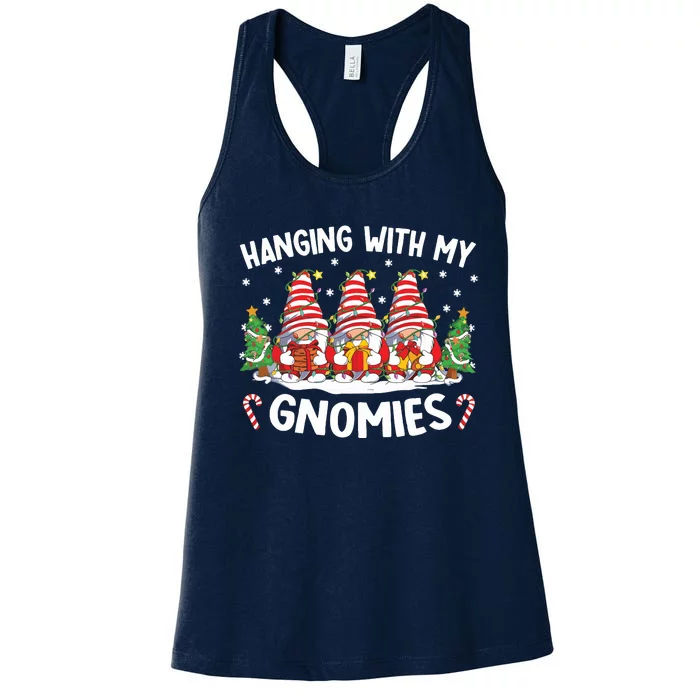 Hanging With My Gnomies Matching Family Christmas Pjs Gnome Women's Racerback Tank