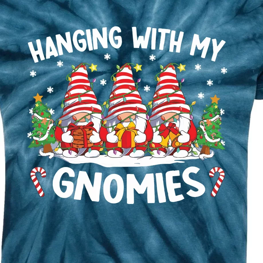 Hanging With My Gnomies Matching Family Christmas Pjs Gnome Kids Tie-Dye T-Shirt