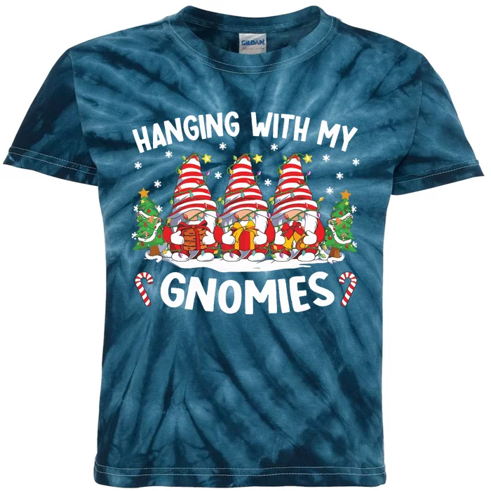 Hanging With My Gnomies Matching Family Christmas Pjs Gnome Kids Tie-Dye T-Shirt