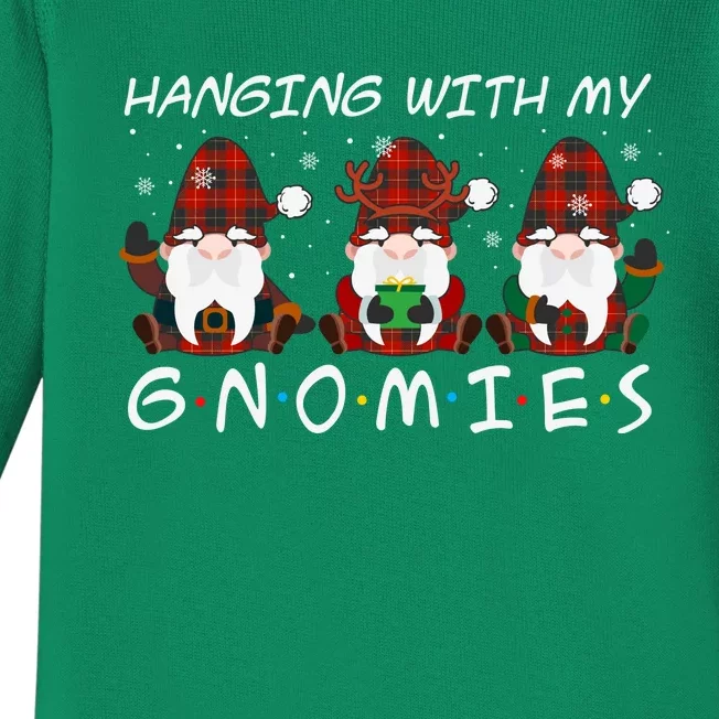 Hanging With My Gnomies Friends Christmas Holiday Baby Long Sleeve Bodysuit