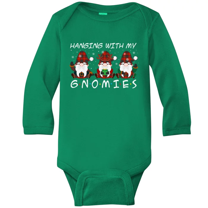 Hanging With My Gnomies Friends Christmas Holiday Baby Long Sleeve Bodysuit