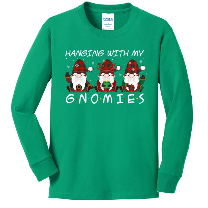 Hanging With My Gnomies Friends Christmas Holiday Kids Long Sleeve Shirt