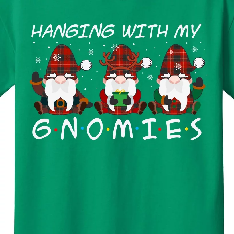 Hanging With My Gnomies Friends Christmas Holiday Kids T-Shirt