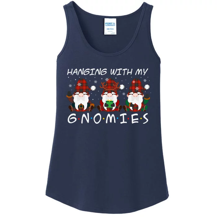 Hanging With My Gnomies Friends Christmas Holiday Ladies Essential Tank