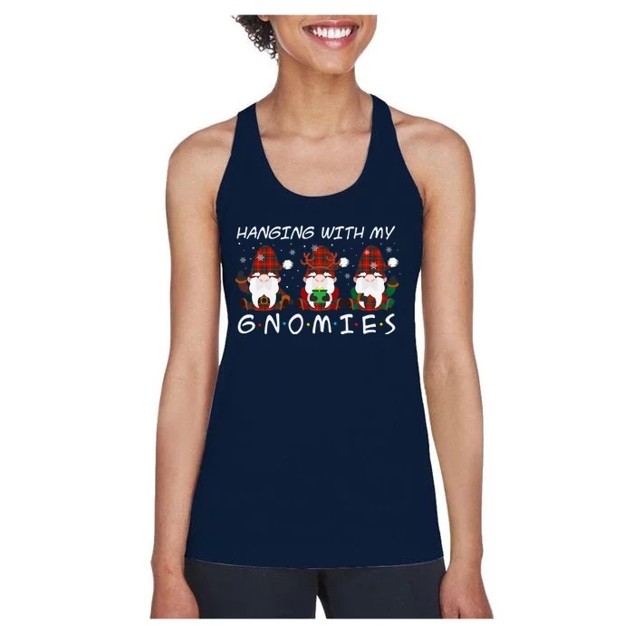 Hanging With My Gnomies Friends Christmas Holiday Women's Racerback Tank