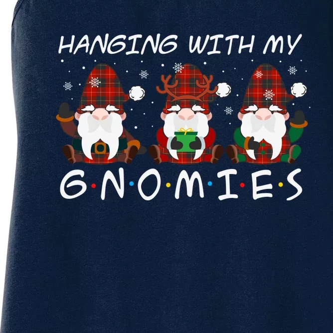 Hanging With My Gnomies Friends Christmas Holiday Women's Racerback Tank