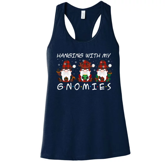 Hanging With My Gnomies Friends Christmas Holiday Women's Racerback Tank