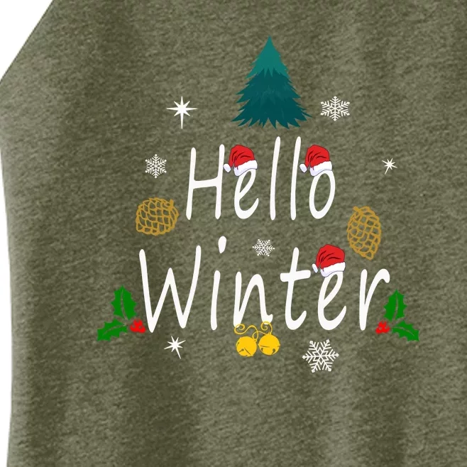 Hello Winter | Merry Christmas Women’s Perfect Tri Rocker Tank