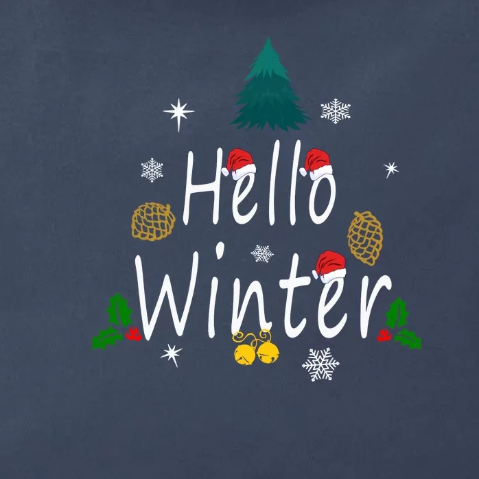 Hello Winter | Merry Christmas Zip Tote Bag